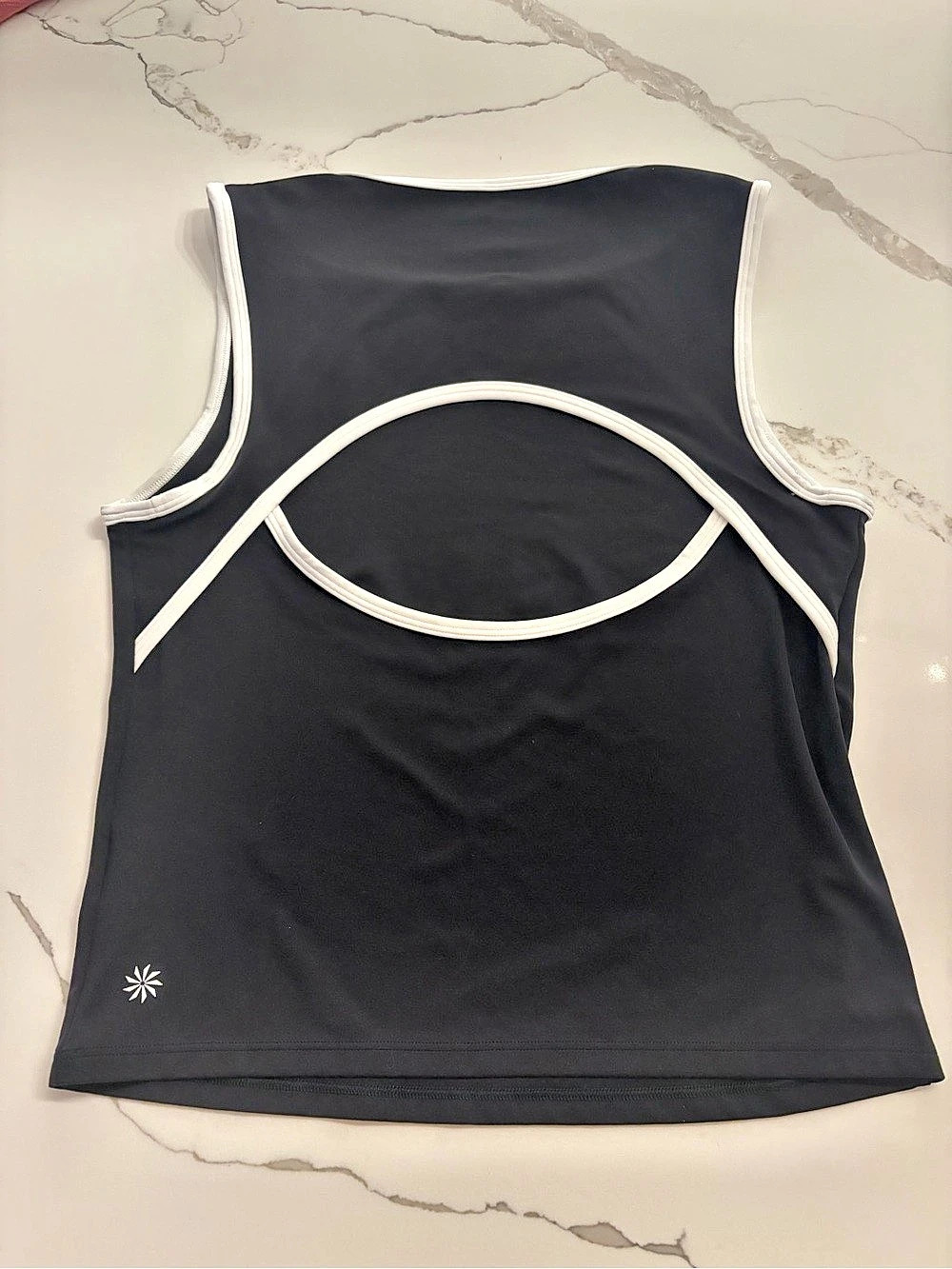 Athleta With Ease Cut Out Tank Black & White